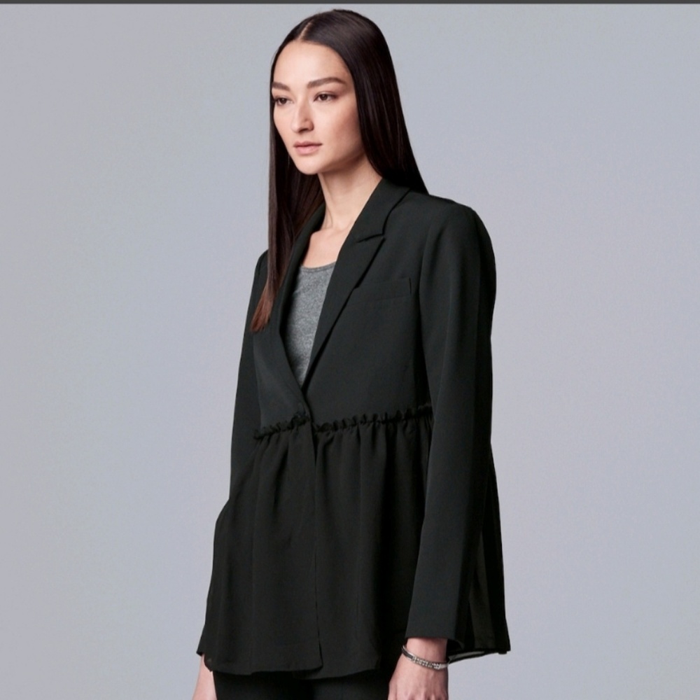 chiffon peplum hem blazer/NWT
